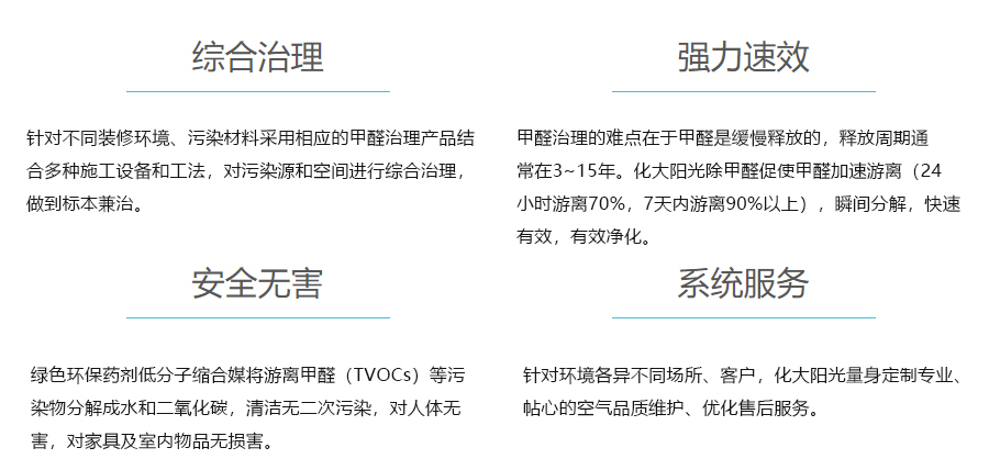 化大陽光專業(yè)甲醛治理服務(wù)優(yōu)勢